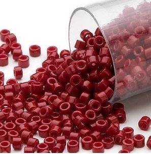 Seed beads, Delica 11/0, brick red